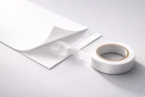 Aplicação de fita dupla face papel para fixação de materiais com acabamento discreto